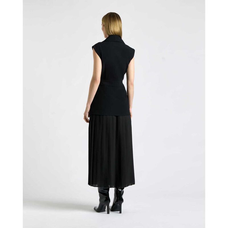 Cue Recycled Crepe Pleated Midi Trench Dress image number 1